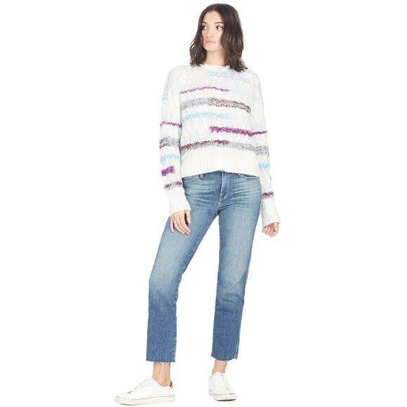 TANYA TAYLOR CABLEKNIT LORA STRIPED SWEATER - Picture 7 of 8